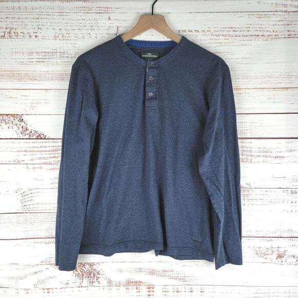 RODD & GUNN SPORT FIT MENS M Henley STYLE LONGSLEEVE SHIRT Casual Blue - Picture 1 of 9